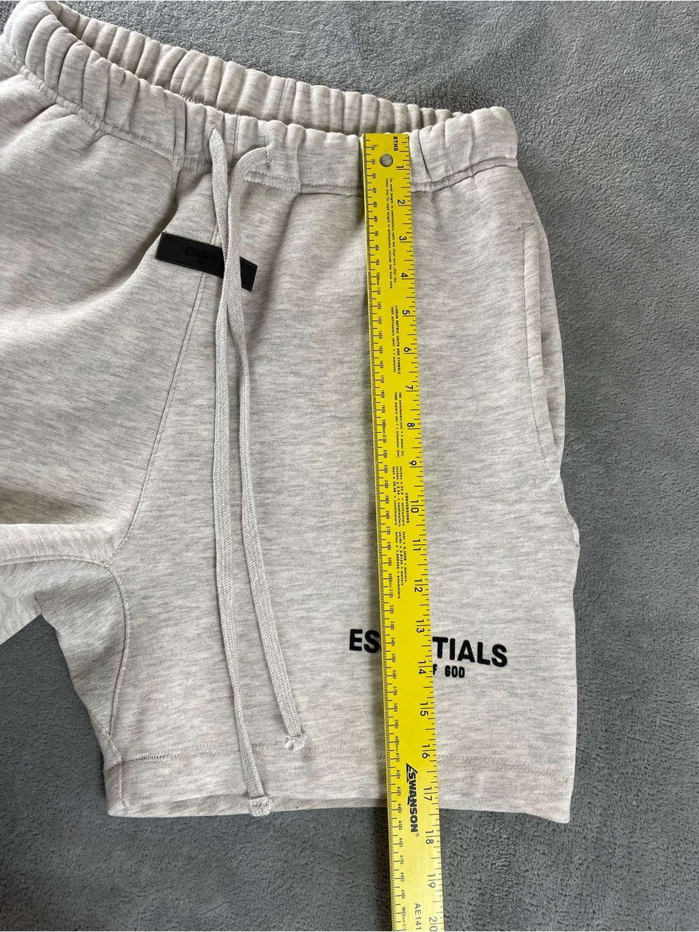 Fear of God Essentials Shorts Gray Cotton Polyester Fleece, Pockets Drawstrings - Picture 7 of 14